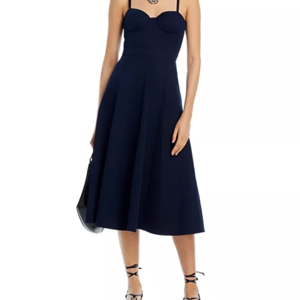 Aqua Blue Sleeveless Sweetheart Midi Dress